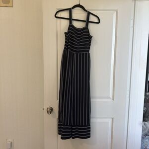 Chic Navy Striped Maxi Dress